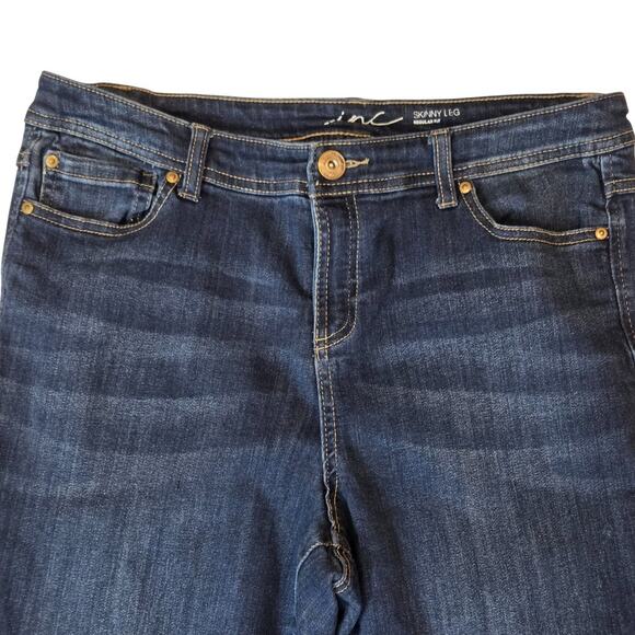 INC International Concepts Regular Fit Dark Wash Skinny Jeans Stretch Size 10 - Picture 3 of 10